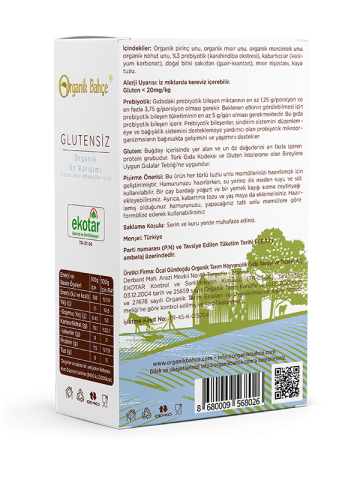 Organik Glutensiz Tuzlu Un Karışımı 500 gr